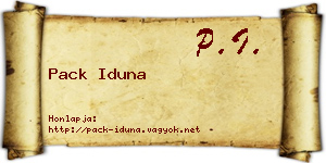Pack Iduna névjegykártya